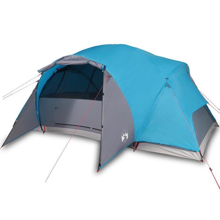 Campingtelt 8 personer blå 360x430x195 cm 190T taft