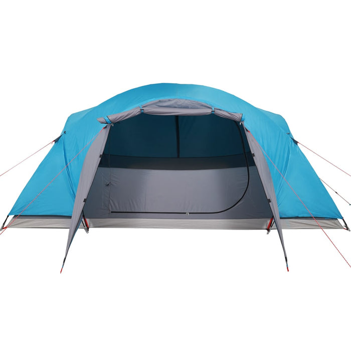 Campingtelt 8 personer blå 360x430x195 cm 190T taft