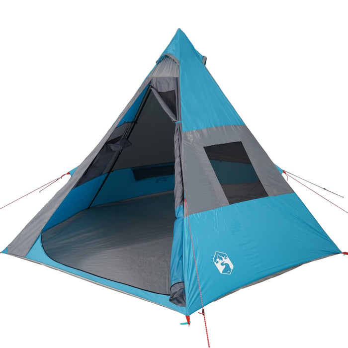 Campingtelt 7 personer blå 350x350x280 cm 185T taft