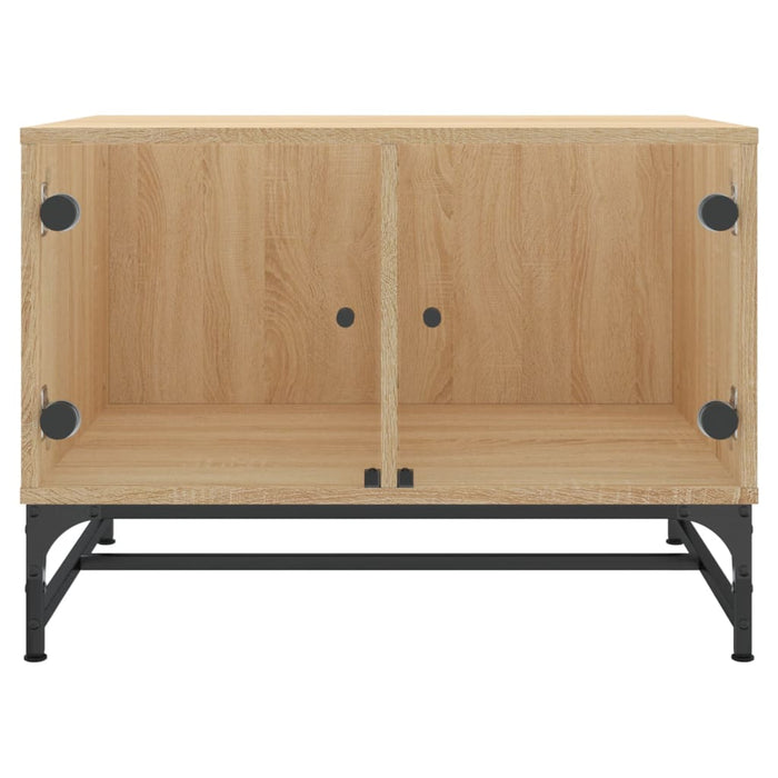 Salongbord med glassdører sonoma eik 68,5x50x50 cm