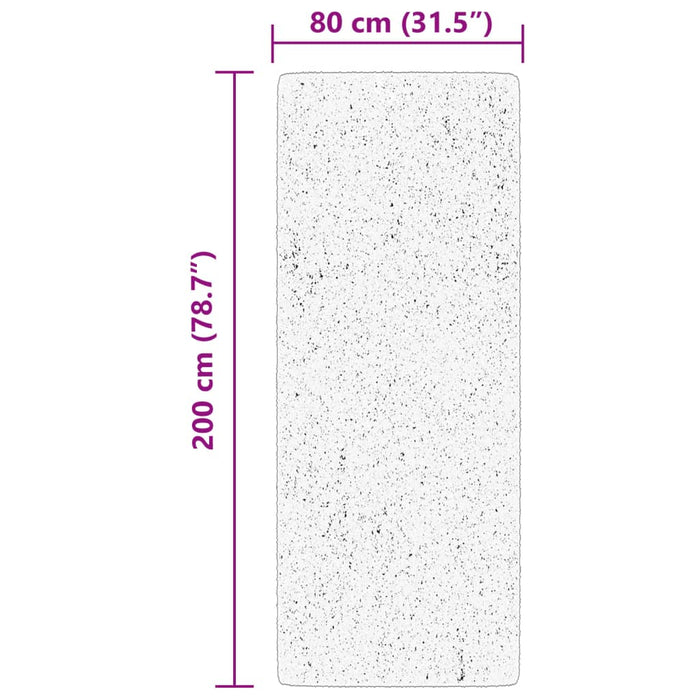 Teppe HUARTE kort luv mykt og vaskbart svart 80x200 cm