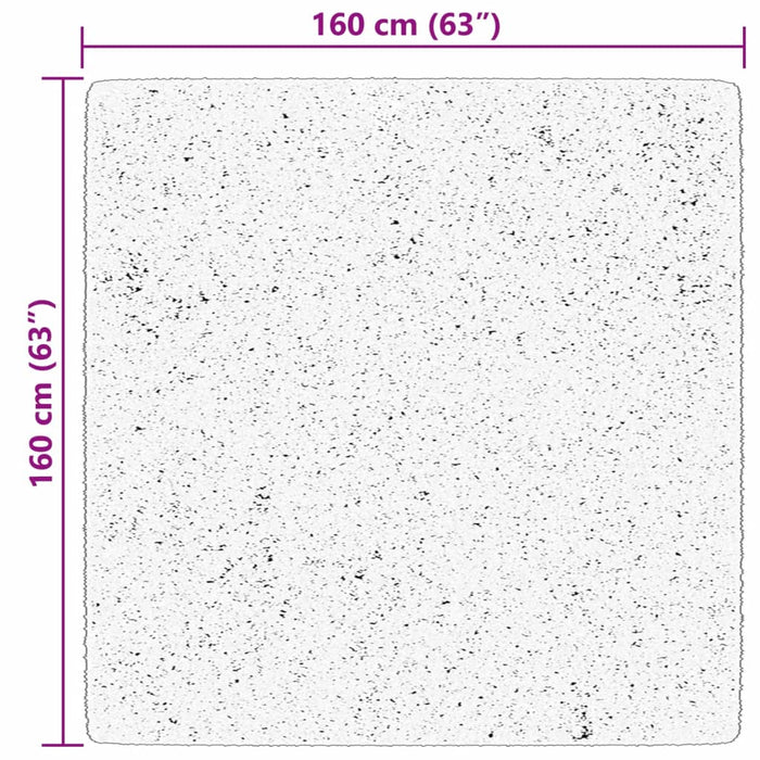 Teppe HUARTE kort luv mykt og vaskbart rød 160x160 cm