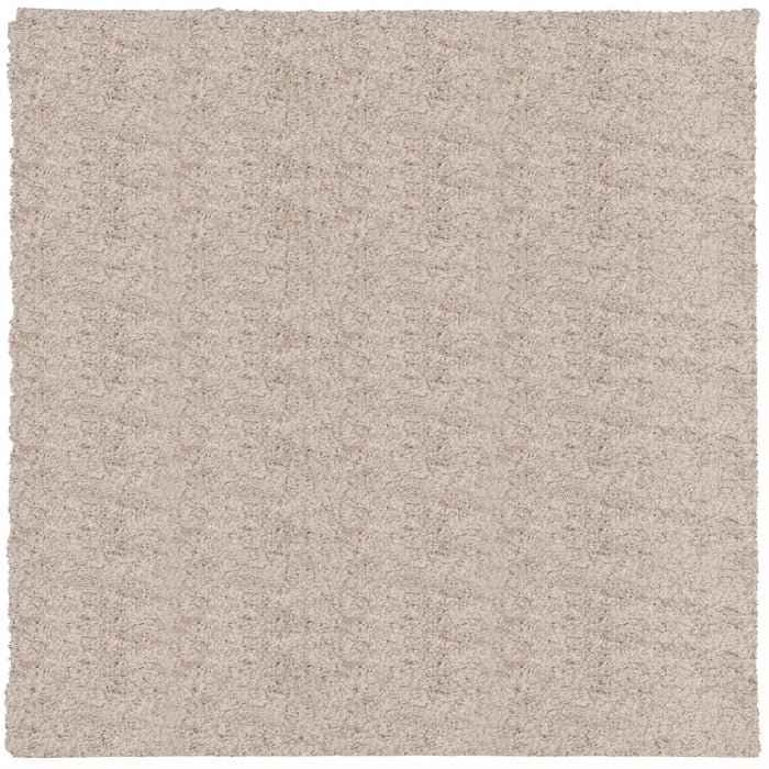 Flossteppe med lang luv moderne beige 120x120 cm