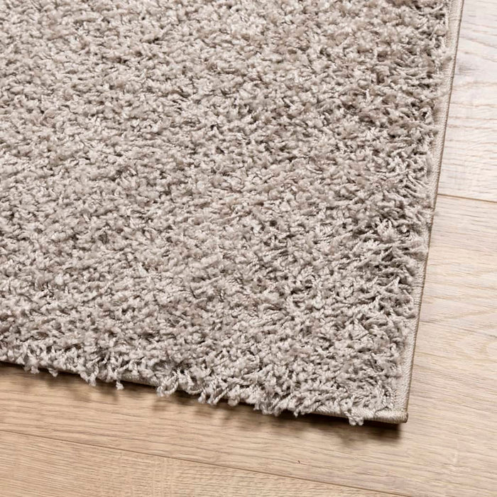 Flossteppe med lang luv moderne beige 120x120 cm