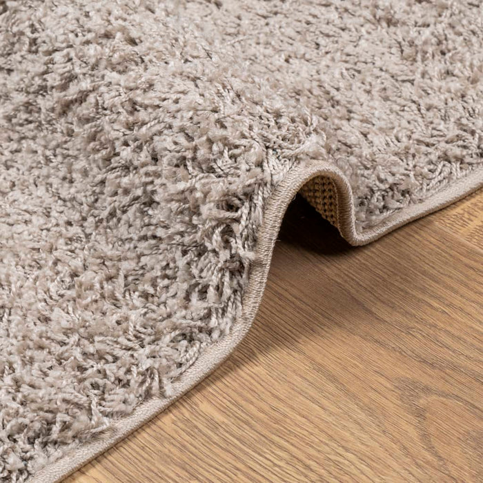 Flossteppe med lang luv moderne beige 120x120 cm