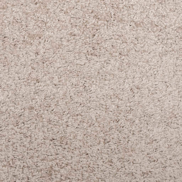 Flossteppe med lang luv moderne beige 120x120 cm