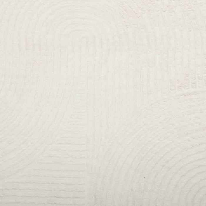 Rug IZA kort luv skandinavisk utseende krem Ø 100 cm