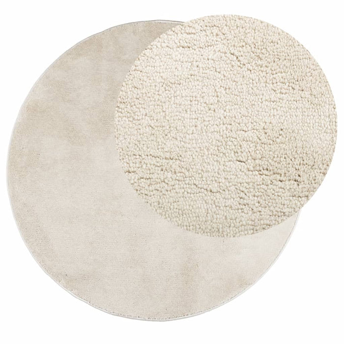 Teppe OVIEDO kort luv beige Ø 80 cm