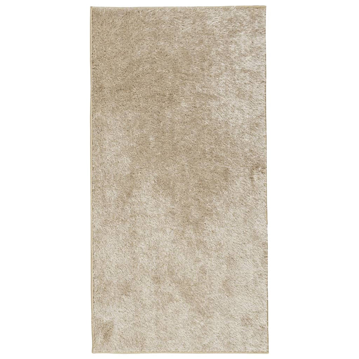 Teppe ISTAN med lang luv skinnende utseende beige 80x150 cm