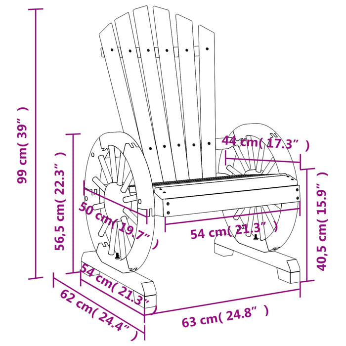 Adirondack hagestoler 4 stk heltre gran