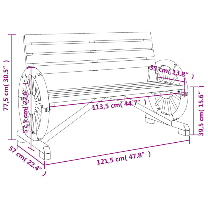 Hagebenk 2-seters heltre gran