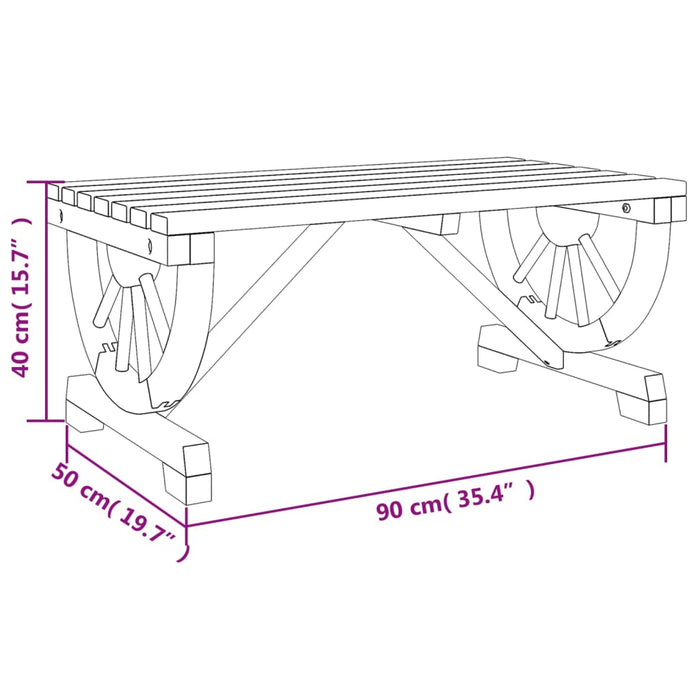 Salongbord for hage 90x50x40 cm heltre gran