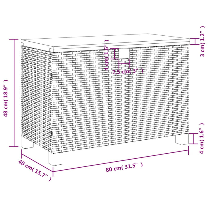 Putekasse svart 80x40x48 cm polyrotting akasie