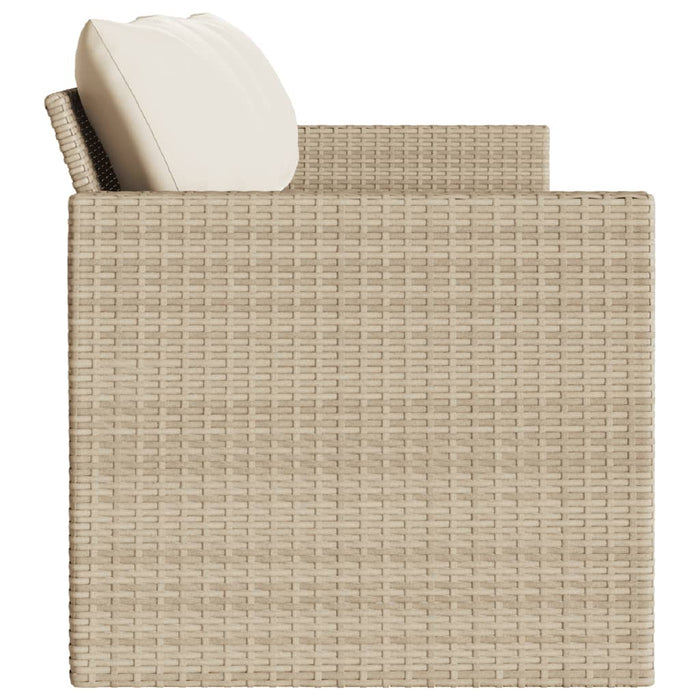 Hagesofa med puter 3-seters beige polyrotting