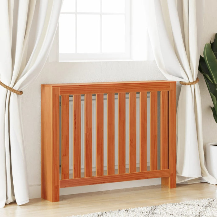 Radiatordeksel voksbrun 108,5x19x84 cm heltre furu