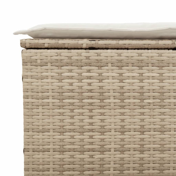 Hagesofaer med puter 5 deler beige polyrotting akasie