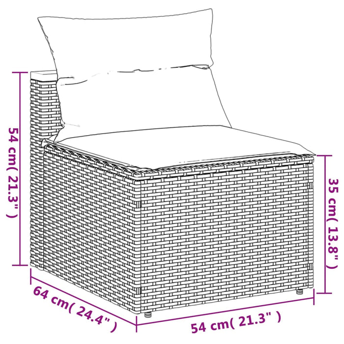 Hagesofaer med puter 5 deler beige polyrotting akasie