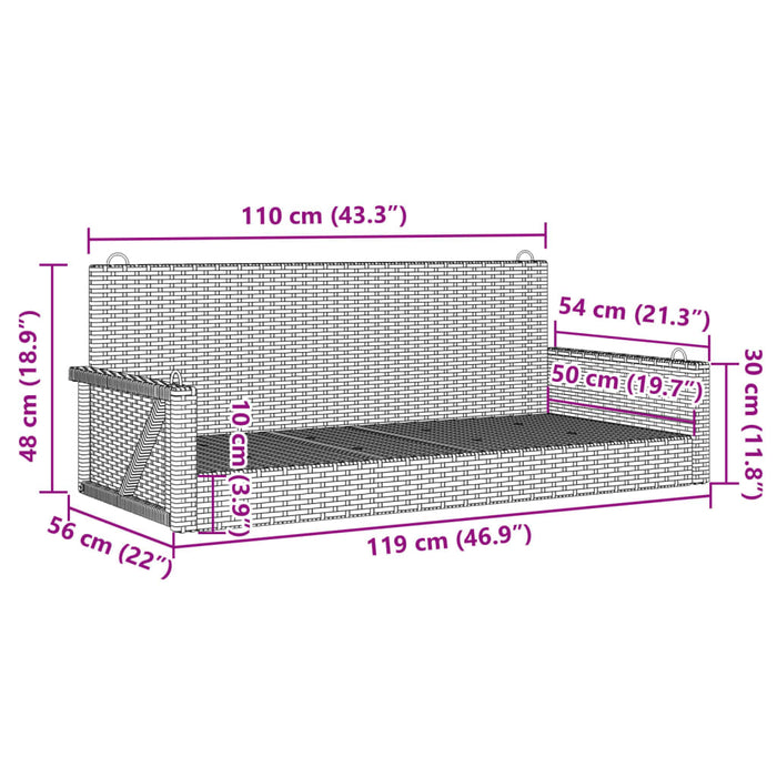 Huskebenk beige 119x56x48 cm polyrotting