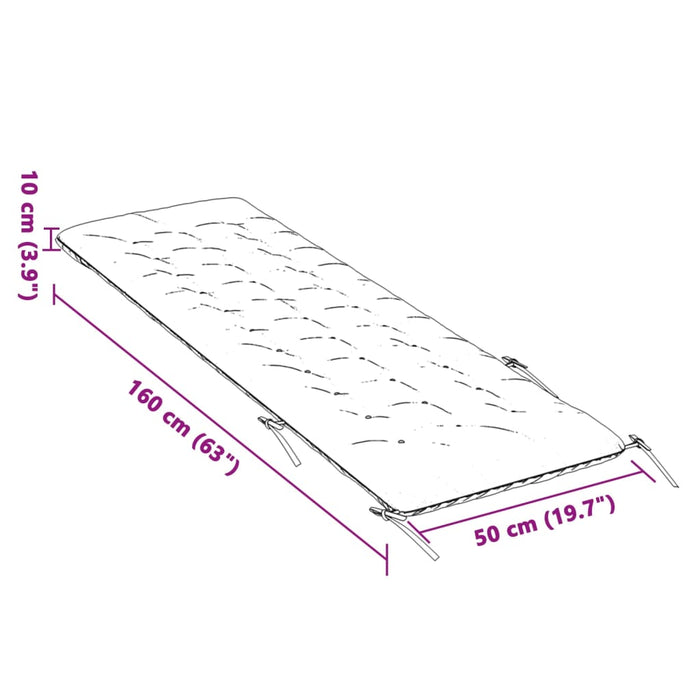 Solsengpute svart 160x50x10 cm imitert semsket skinn