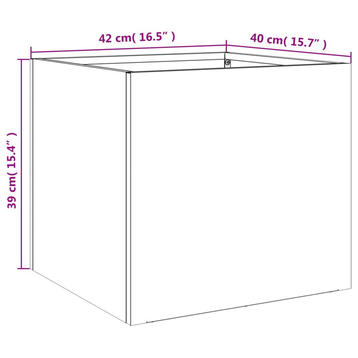 Plantekasser 2 stk sølv 42x40x39 cm galvanisert stål