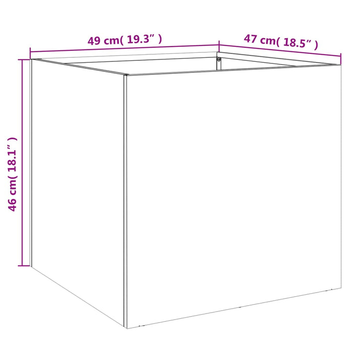 Plantekasser 2 stk svart 49x47x46 cm kaldvalset stål