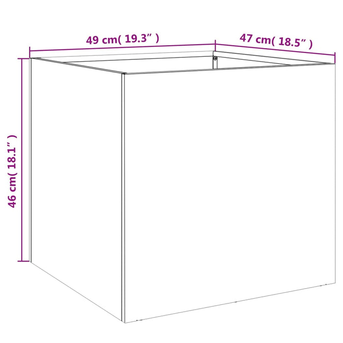 Plantekasser 2 stk hvit 49x47x46 cm stål