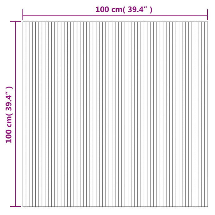 Teppe rektangulær mørkebrun 100x100 cm bambus