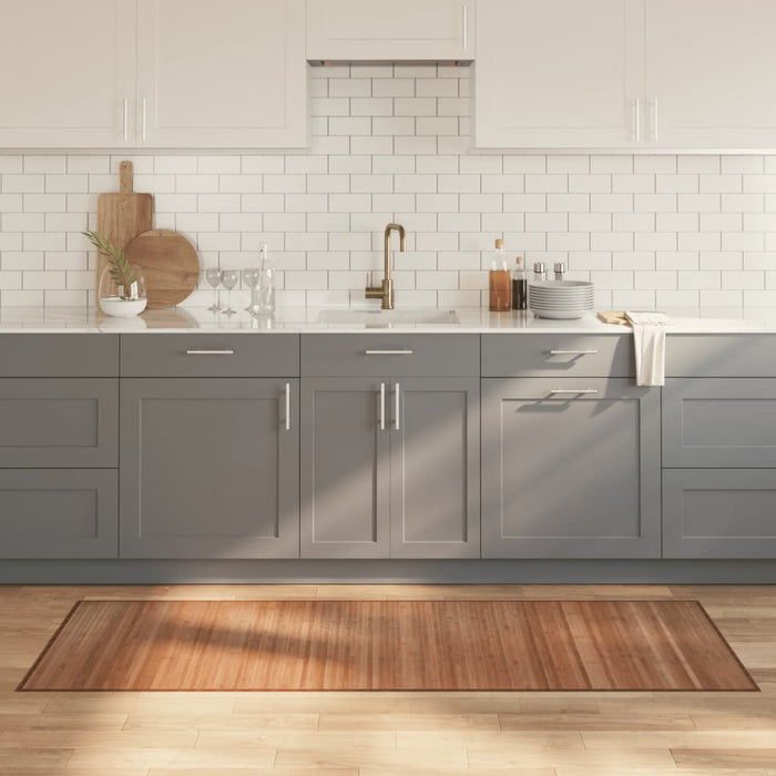 Teppe rektangulær naturell 70x200 cm bambus