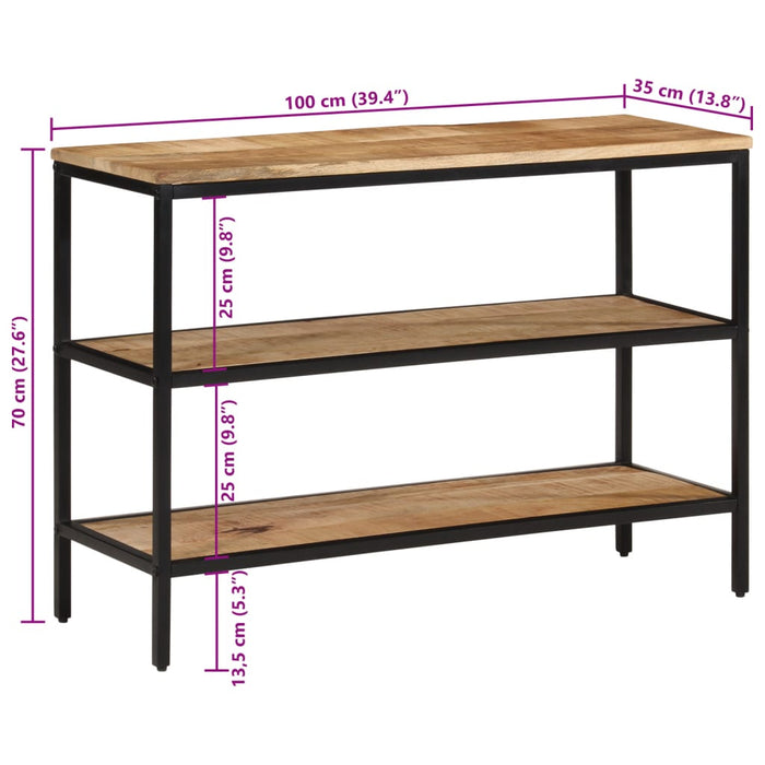 Konsollbord 100x35x70 cm grovt heltre mangotre