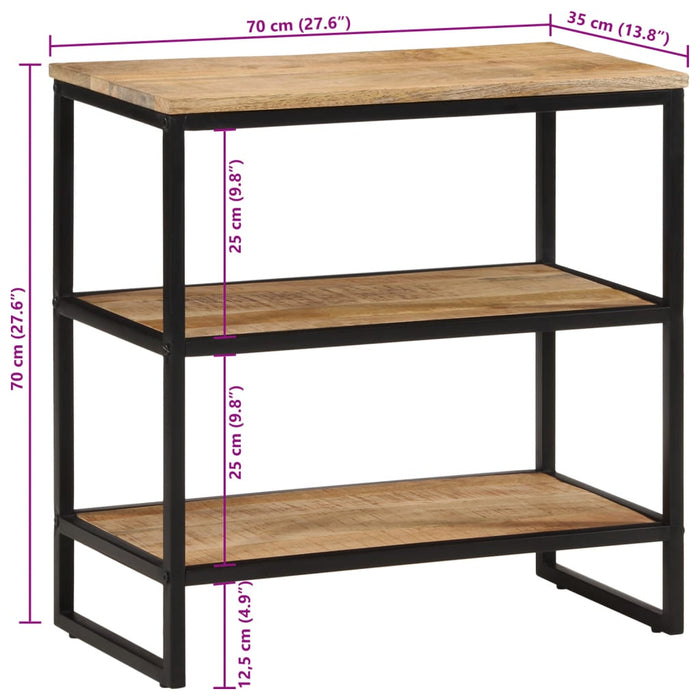 Konsollbord 70x35x70 cm grovt heltre mangotre