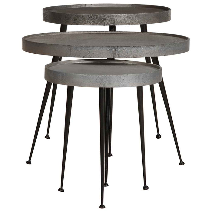 sofabord 3 stk sølv konstruert tre