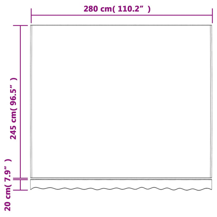 Erstatningsduk for markise rød og hvit stripe 3x2,5 m