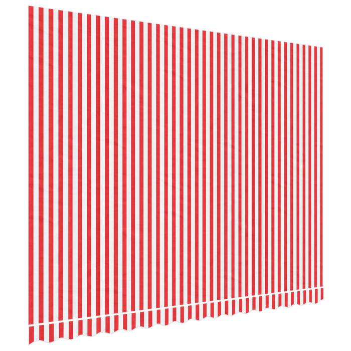 Erstatningsduk for markise rød og hvit stripe 4x3 m