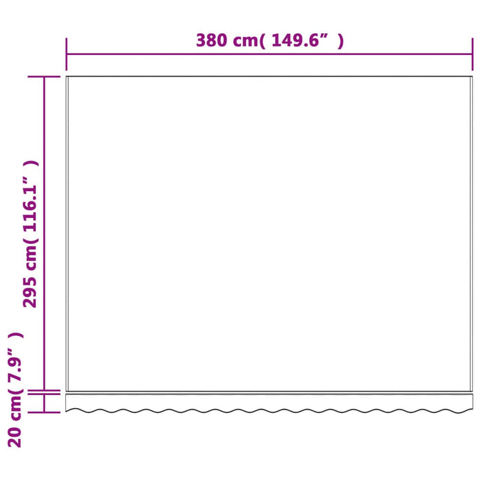 Erstatningsduk for markise rød og hvit stripe 4x3 m