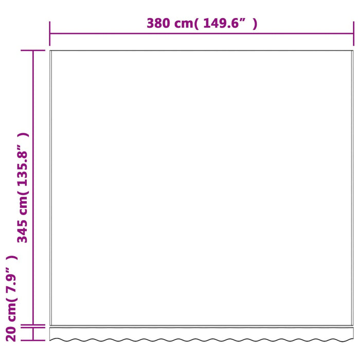 Erstatningsduk for markise rød og hvit stripe 4x3,5 m