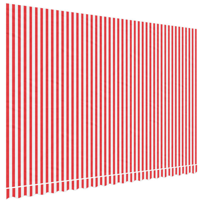 Erstatningsduk for markise rød og hvit stripe 4,5x3 m