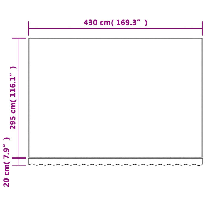 Erstatningsduk for markise rød og hvit stripe 4,5x3 m