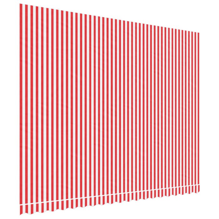 Erstatningsduk for markise rød og hvit stripe 4,5x3 m