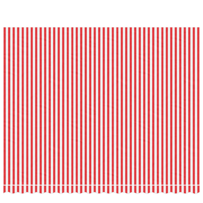 Erstatningsduk for markise rød og hvit stripe 4,5x3 m