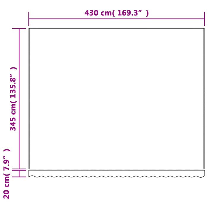 Erstatningsduk for markise rød og hvit stripe 4,5x3 m