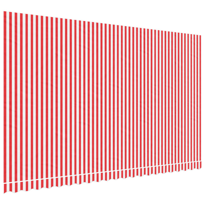 Erstatningsduk for markise rød og hvit stripe 5x3 m