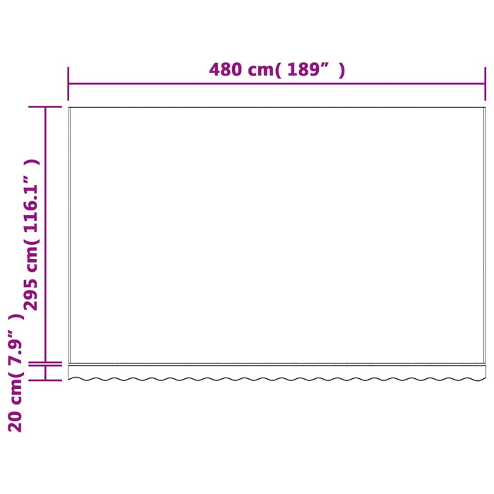 Erstatningsduk for markise rød og hvit stripe 5x3 m