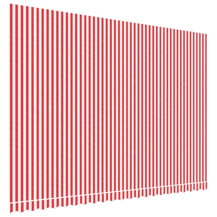 Erstatningsduk for markise rød og hvit stripe 5x3,5 m