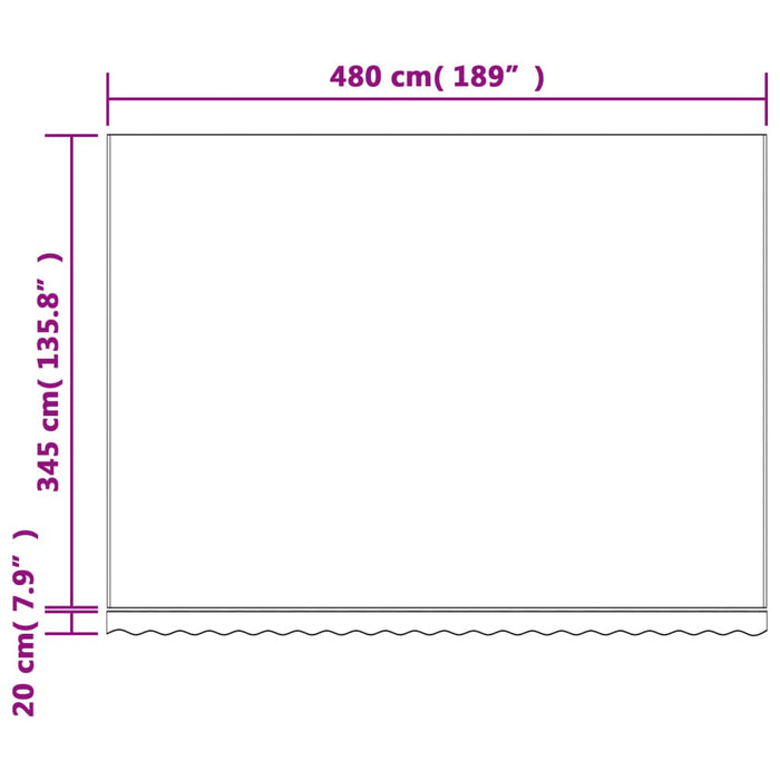 Erstatningsduk for markise rød og hvit stripe 5x3,5 m