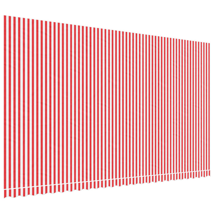 Erstatningsduk for markise rød og hvit stripe 6x3,5 m