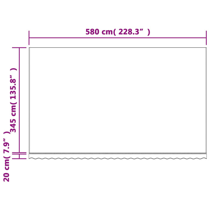 Erstatningsduk for markise rød og hvit stripe 6x3,5 m