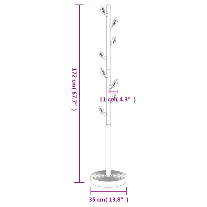 Stumtjener svart 172 cm pulverlakkert jern