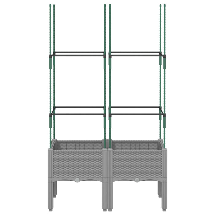 Plantekasse med espalier lysegrå 80x40x142,5 cm PP