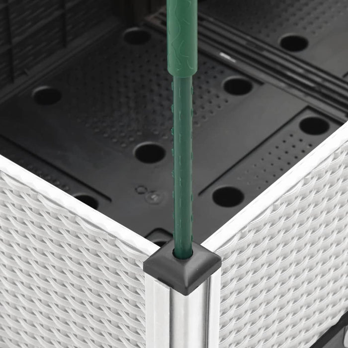 Plantekasse med espalier hvit 120x40x142,5 cm PP