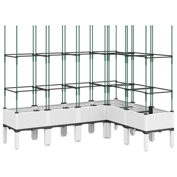 Plantekasse med espalier hvit 160x120x142,5 cm PP